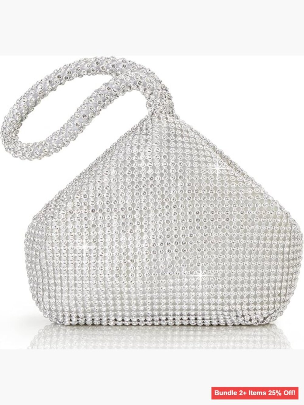 Rhinestone Clutch Evening Bag Sparkly Glitter Triangle Purse for Party Wedding